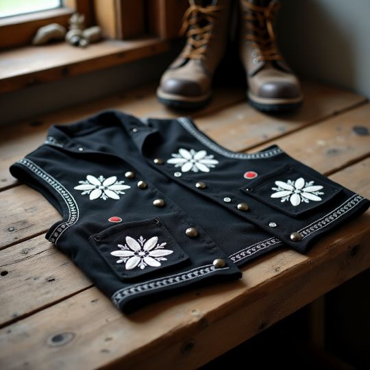 Besticktes Sennen Gilet für Herren in Grösse L