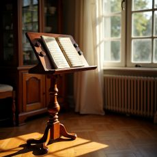 Massives Orchesterpult aus echtem Kirschholz
