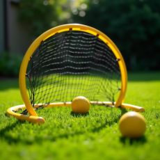 Roundnet Set von Spikeball mit drei Bällen