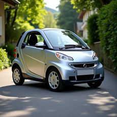 Silberner Microcar M.Go mit Dieselmotor und Alufelgen