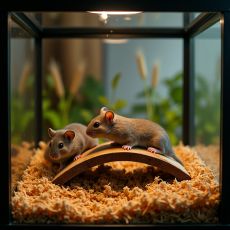 Wüstenrennmäuse mitsamt Glaskäfig für Kleintierfreunde