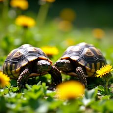 Zwei Griechische Landschildkröten suchen neuen Gartenplatz